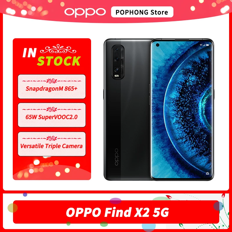 5G OPPO Find X2 мобильный телефон 6 7 дюйма 120 Гц OLED Восьмиядерный Snapdragon 865 65 Вт SuperVOOC