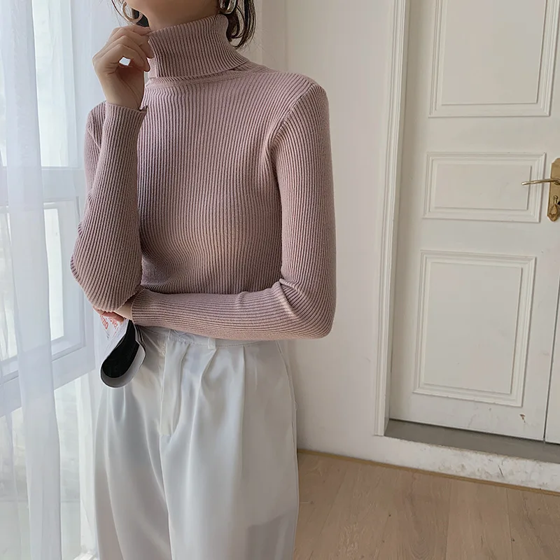 

Turtleneck Sweater Women's 2020 Autumn and Winter Slim Style in Korean Version All-match Temperament Long Sleeve Top