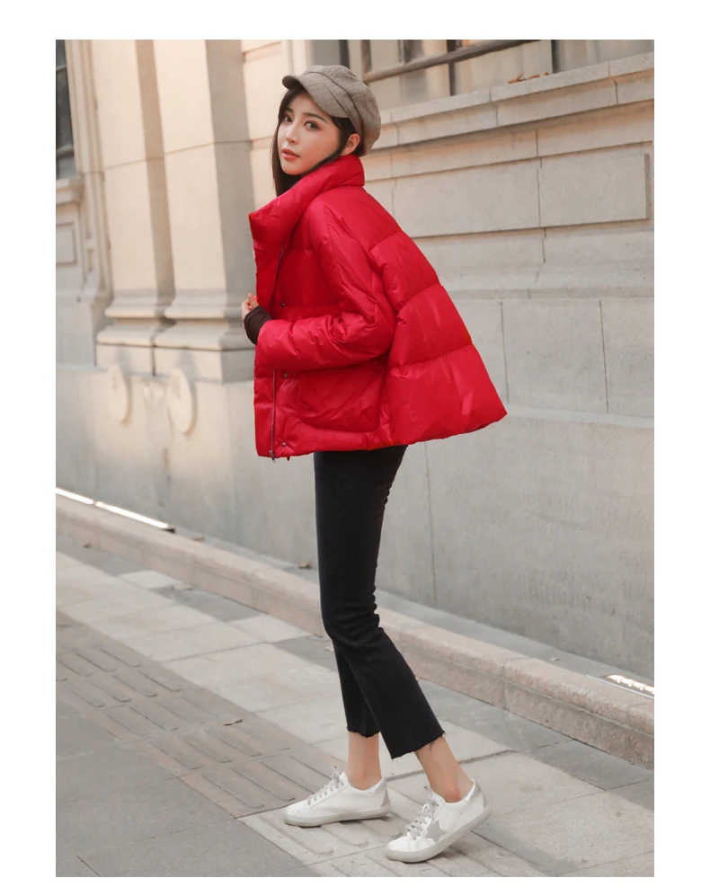 Casual Fashion Down Jacket Female Winter New White Duck Down Overcoat Loose Thick Warm Stand Collar Coat Female ZZZ191