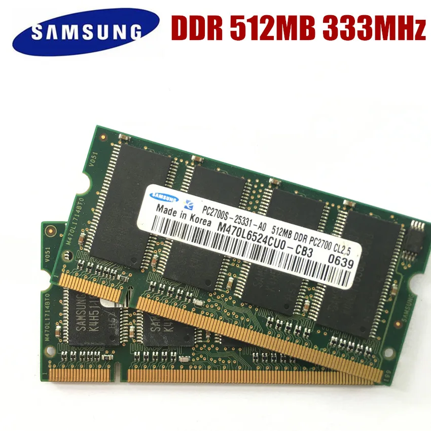 Оперативная память SAMSUNG SEC DDR DDR1 512 МБ 1 ГБ 333 МГц ОЗУ для ноутбука SODIMM intel amd PC2700S|laptop
