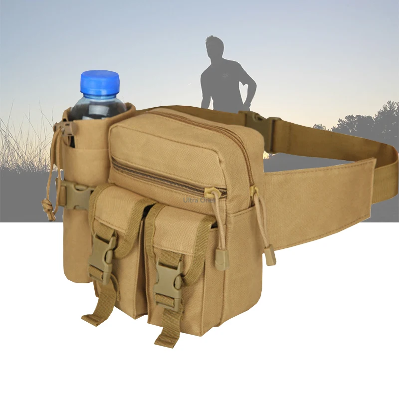

Multifunctional Military Tactical Waist Bag Cycling Hunting Water Bottle Adjustable Belt Hiking Motorcycle Waist Pack