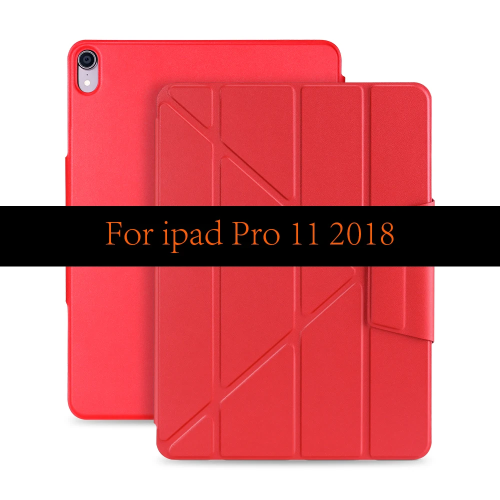 Для ipad Pro 11 12,9 чехол, умный чехол для ipad Pro 11 чехол на магните из искусственной кожи противоударный чехол для ipad Pro 12,9 дюйма Чехол - Цвет: Red For Pro 11