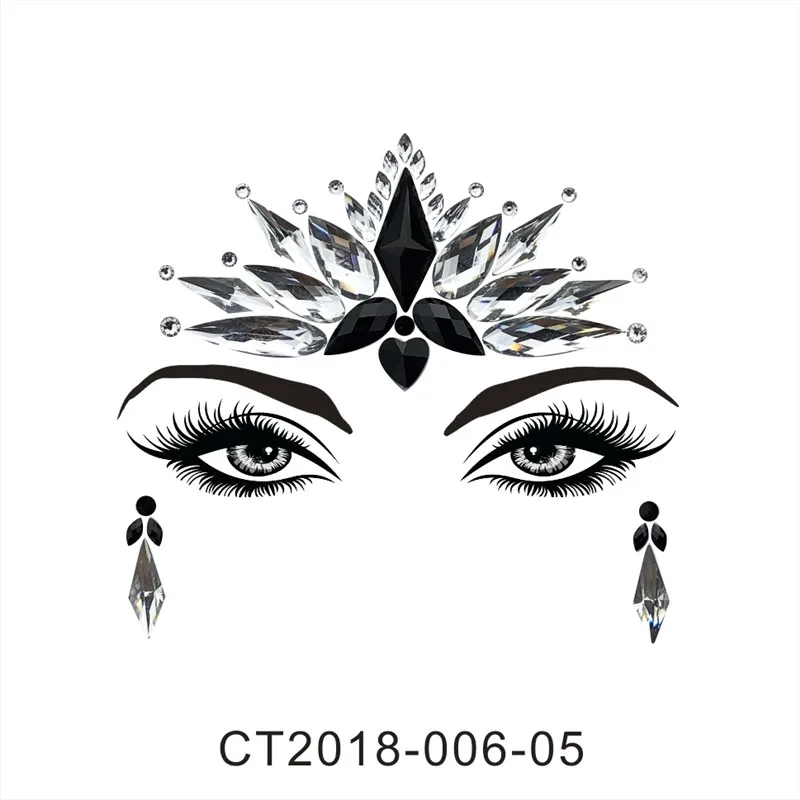 CT0605 Акриловая смола, украшение для лица, груди, кристалл, алмаз, дрель, палочка, дрель, музыкальный фестиваль, стразы, наклейки, временные татуировки - Цвет: CT0605