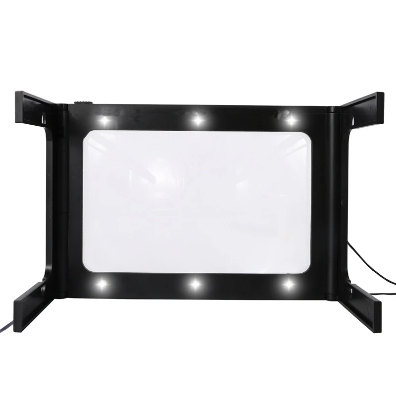 Fresnel Lens Magnifying Glass Desktop Hanging Bual-use LED Light / USB External Power Supply Interchangeable Magnifying Glass