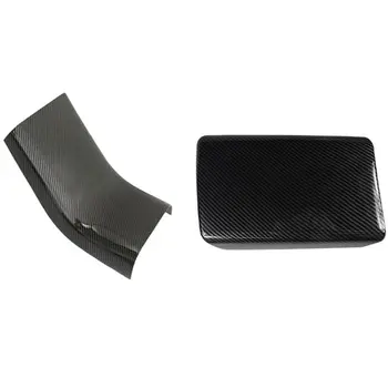

1pcs Carbon Fiber Rear Seat Armrest Box Anti-Kick Cover Trim & 1pcs Inner Center Storage Armrest Cover Trim Accessories