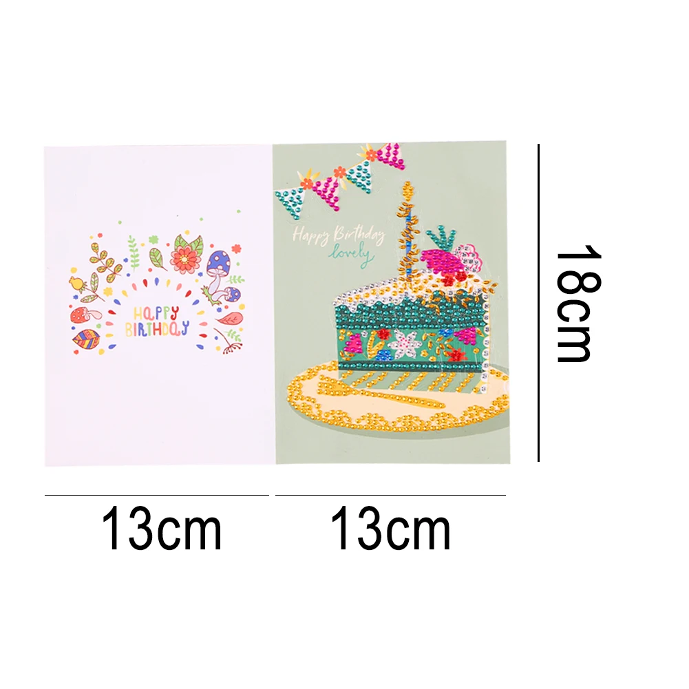 5D Diamond Painting Happy Birthday Greeting Card Christmas Decoration Diamond Painting DIY Wish Postcards Set 2022 Natal Gifts 