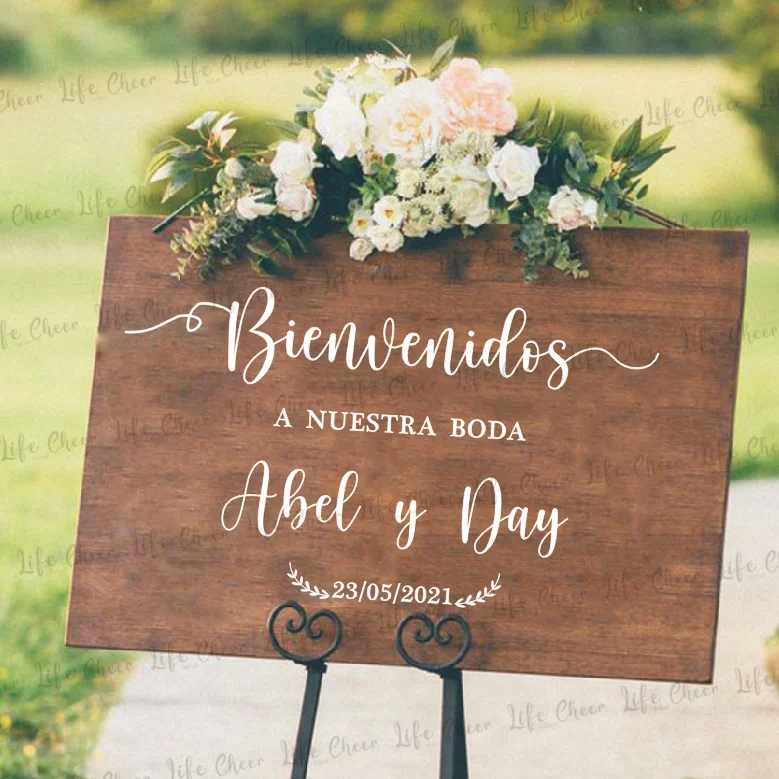 Wedding Welcome Mirror Board Sticker Spanish Pattern Any Texts Vinyl Decal Art Wedding Party Welcome Sign Stickers Decor wall stickers self adhesive wall stickers vinyl stickers vinyl wall stickers self adhesive stickers chalkboard stickers
