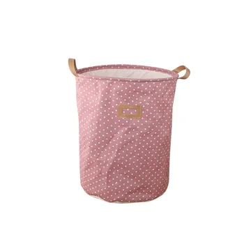 

Fabrics Laundry Basket Large Polka Dot Storage Bag Collapsible Organizer Household Supplies (Red)