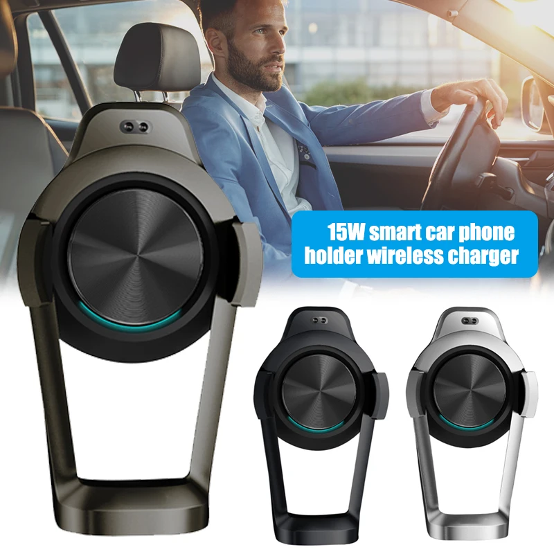 

Infrared Sensor Mobile Phone Bracket Holder Charging Wireless Charger for Car FKU66