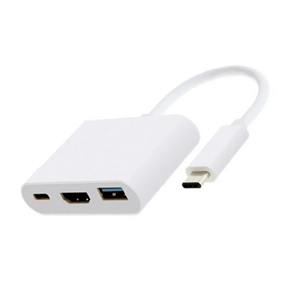 USB-C цифровой AV многопортовый адаптер с USB портом белый прочный для Apple type-c цифровой AV многопортовый адаптер