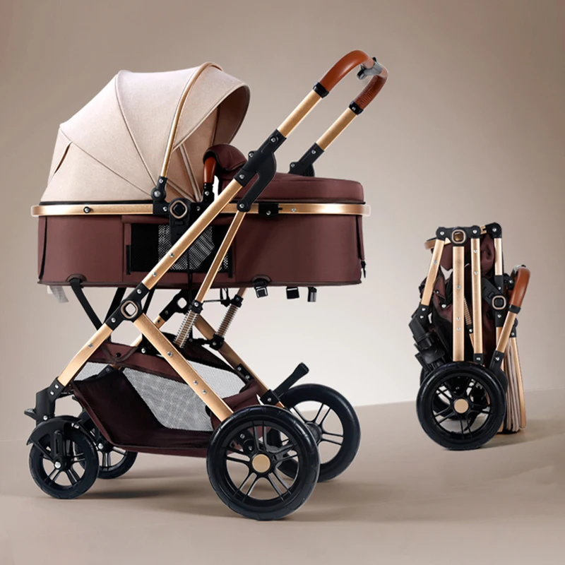 

Anershi Baby carriage 2 in 1 high landscape lightweight folding two-way push stroller baby stroller 6.9kg