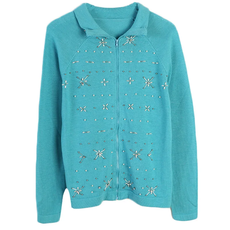 #^Special Price GRUIICEEN fashion beaded knitting cardigans jacket 2019 new autumn zipper sweater cardigans GY201988