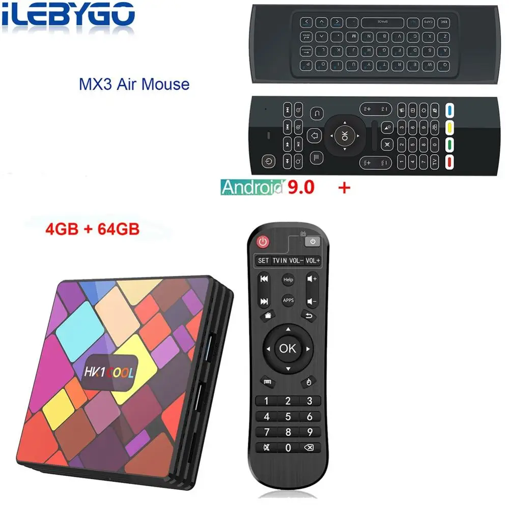 4GB 64GB No voice HK1 прикольный Android 9,0 ТВ приставка 4 Гб 64 Гб RK3318 пятиядерный смарт-приставка 2,4G/5G двойной Wifi 4K HD медиаплеер 4 ГБ 32 ГБ - Цвет: 4GB 64GB No voice