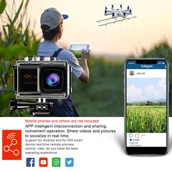 

APP Support Travel Remote Control 4K Wifi Anti Shake Wide Angle ABS EIS Three Axis Intelligent Aerial Photography Sports Camera