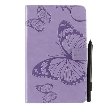 

Case For Samsung Galaxy Tab A 8 (2019) SM-P200 Cover Funda Tablet Cute Butterfly Embossed Pattern Stand Shell For Samsung P200