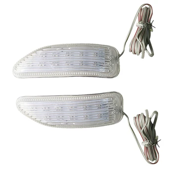 

2Pcs Car Universal Rear View Mirror Side Mirror Light 13Led Turn Signal Blue Light
