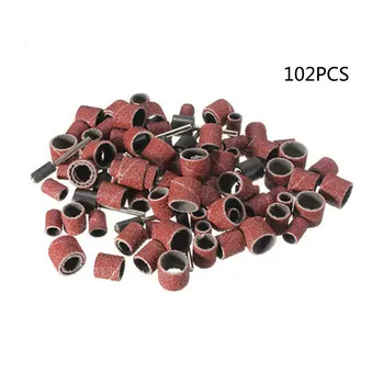 

102 pcs/set Sanding Sleeves Sanding Bands Nail Manicure Machine Polish Remove Nail File Sanders Electric Drill Accessories