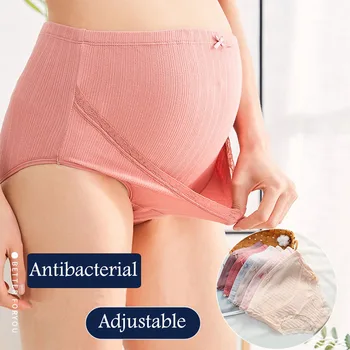 

High Waist Maternity Panties For Pregnant Women Summer Soft Cotton Knit Maternity Underwear Antibacterial Pregnancy Underpants