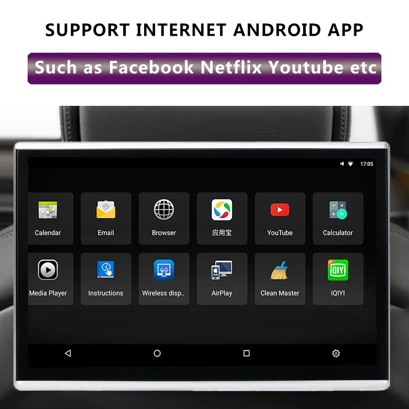 11,6 дюймовый Android 9,0 автомобильный монитор на подголовник 1920*1080 4K 1080P сенсорный экран wifi/Bluetooth/USB/SD/HDMI/FM/Mirroring/Miracast/MP5