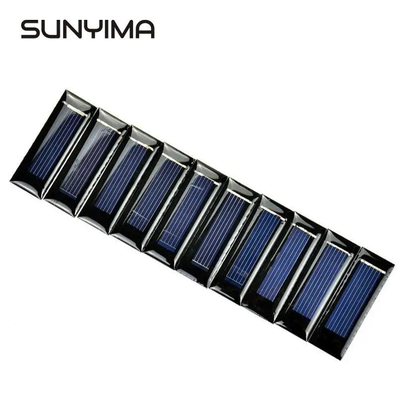 

SUNYIMA 10Pcs 0.5V 100mA Solar Panel Epoxy Polycrystalline DIY Battery Power Charger 53*18MM Mini Solar Cell 2020 Hot Sale