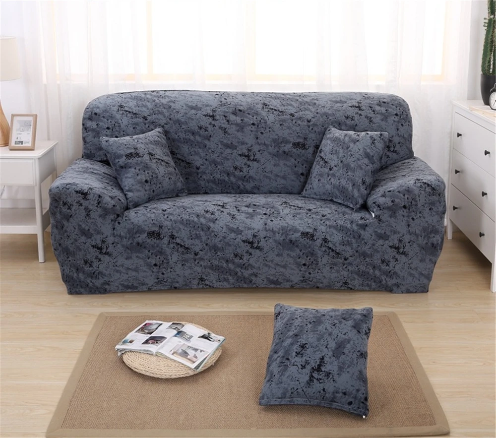 Чехол для дивана для Гостиная эластичность не скользящие диванные накидки Универсальный спандекс чехол против растяжек крем диван Ipad Mini 1/2/3/4 местный - Цвет: Splash ink-Dark gray