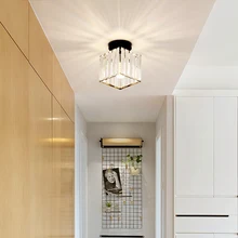 Artpad 3 Color Light Square Cage Ceiling Lamp,Mini Black Modern Crystal Corridor Lamp, E27 Led Kitchen Bar Stair Ceiling Light square corridor corridor porch lamp light led crystal ceiling lamp balcony kitchen bathroom home ceiling light zh