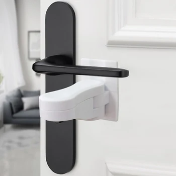 

1Pc Baby Safety Lock Door Lever Lock Safety Child Proof Doors Adhesive Lever Handle Compatible With Standard