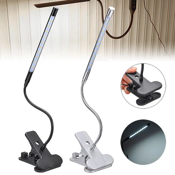 

Book Light Lamp White Color Booklight USB Led Table Desk Lamp Light Flexible Clip-on Book Reading Lamp