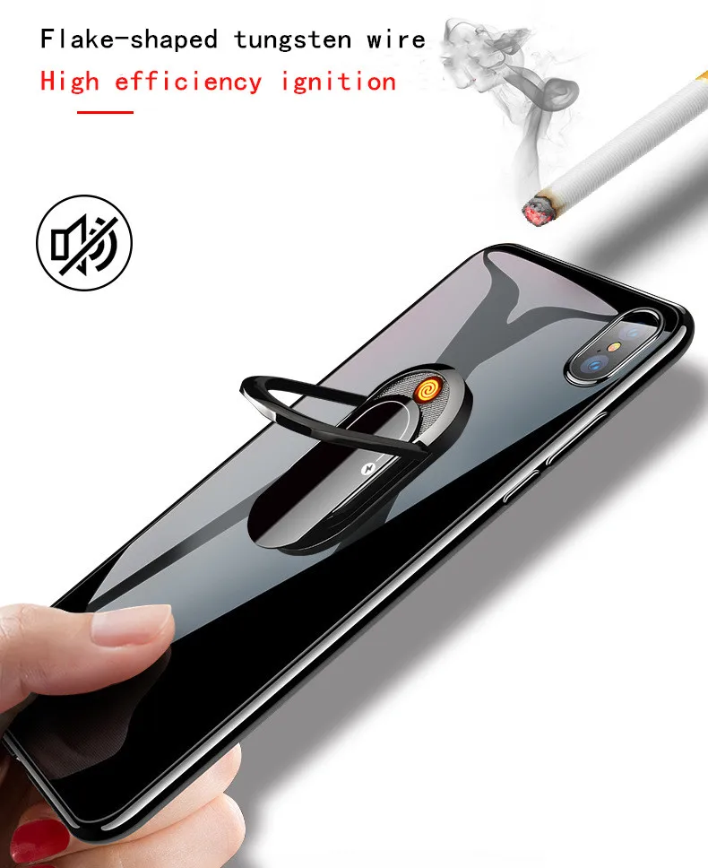 2 в 1 USB прикуриватель автомобильный магнитный держатель для телефона Подставка для IPhone samsung huawei автомобильное зарядное устройство кольцо с зажимом держатель для сотового телефона