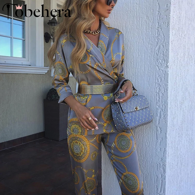 

Glamaker Floral print satin two-piece suit jumpsuit Women belt long sleeve elegant gray jumpsuits & rompers Sexy spring playsuit