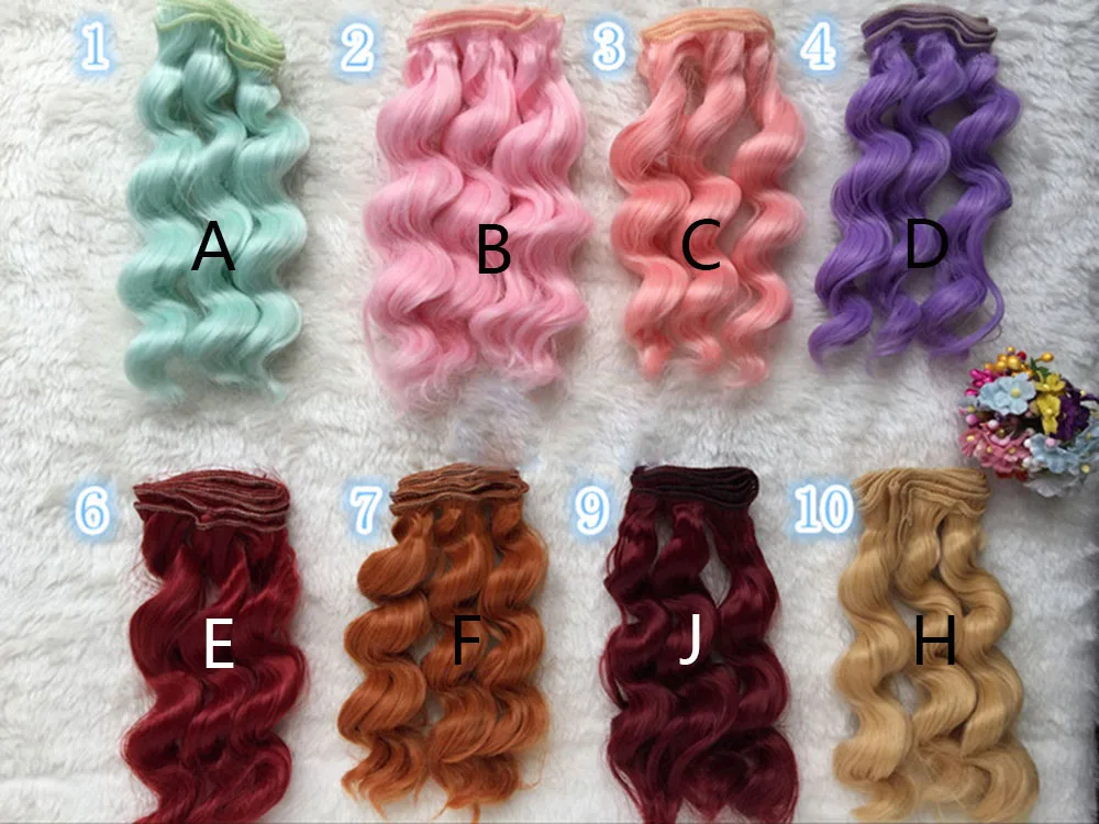 doll wig hair Кукольный парик 15 см высокотемпературный волнистый Тресс diy кукла кудрявый рулон волос парик цвет волос для ребенка аксессуары для кукол - Цвет: doll wig hair