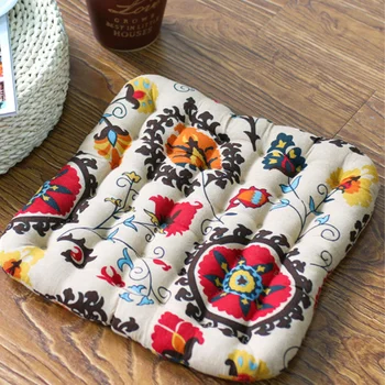 

Pastoral Style Printing Flower Cotton Seat Cushion Sofa Car Mat Home Kitchen Chair Seat Pad Mat Pillows Winter Home Decor
