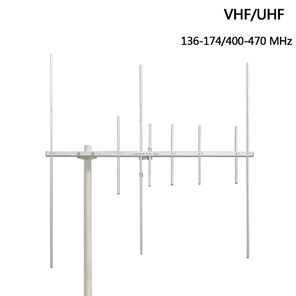 HYS UHF 100 W Yagi Station d'antenne à gain élevé 7 dBi UHF femelle en alliage d'aluminium pour émetteur-récepteur FM mobile 400-470 MHz 