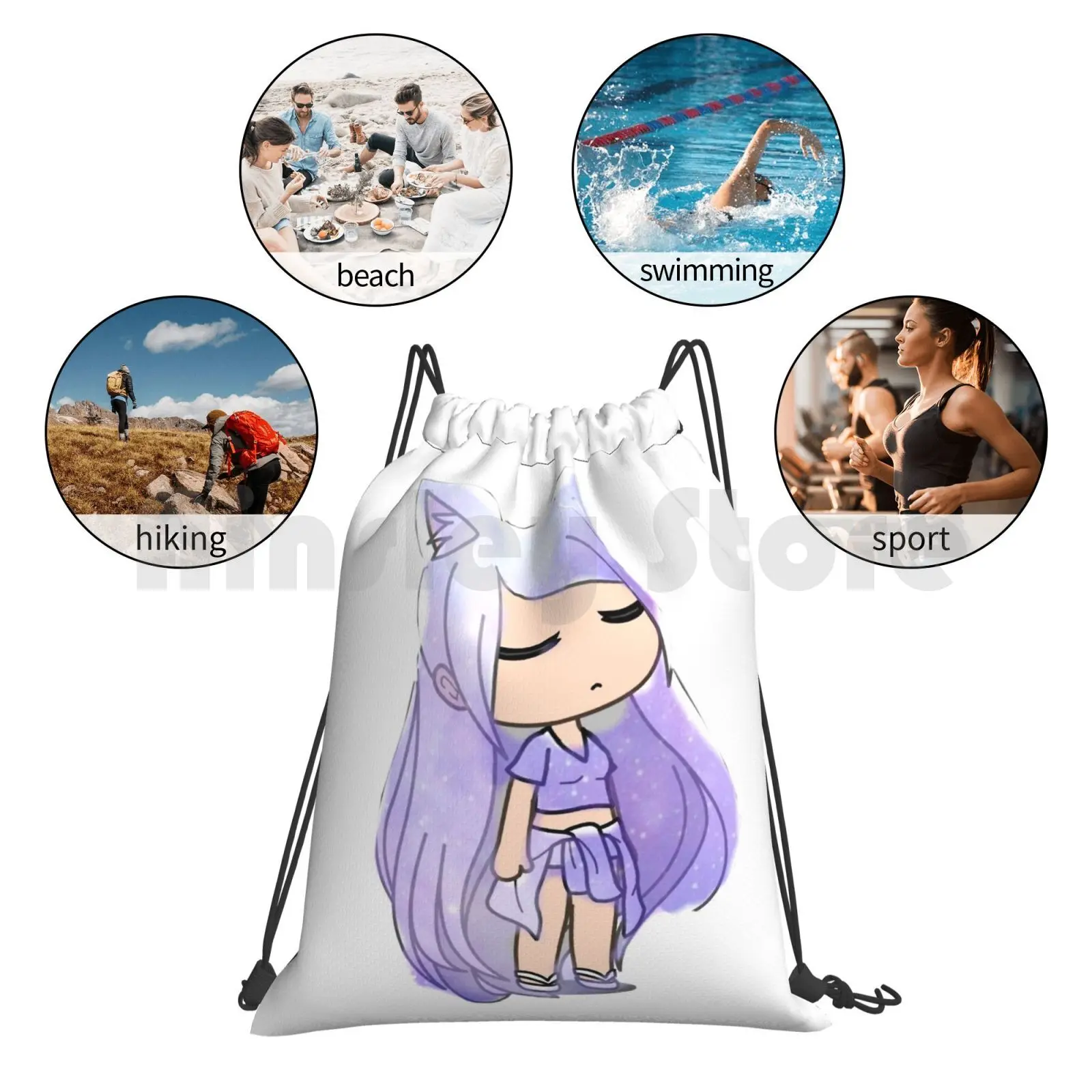 Gacha Life-Cute Gacha Girl-Backpack Drawstring Bags Gym Bag Waterproof Tags Gacha  Gacha Life Chibi Kawaii Anime Manga - AliExpress