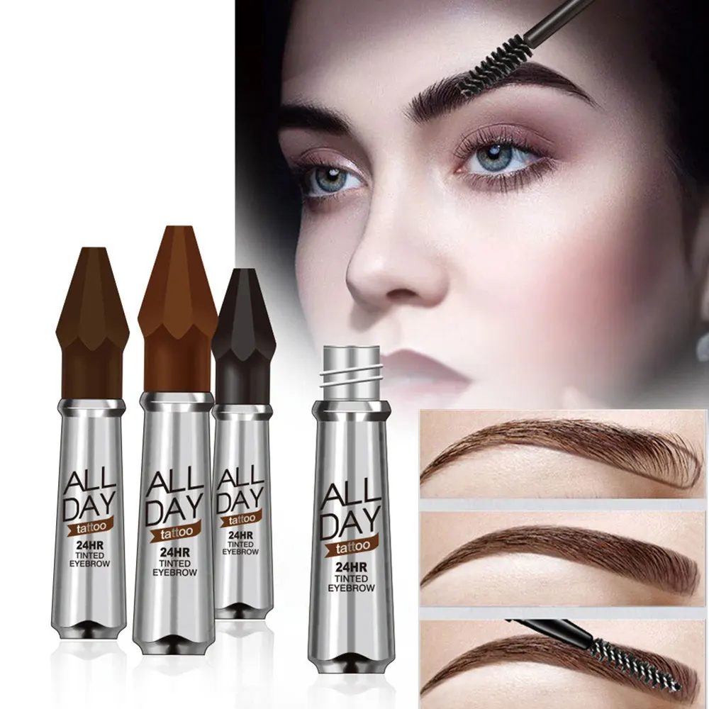 1 Pcs Eyebrow Pencil Dye 4 Color Tinted Cream 3D Fiber Enhancer Waterproof 24H Long-lasting | Красота и здоровье