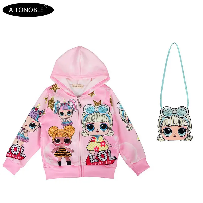 

Aitonoble 2019 New Autumn Girls Coat Long Sleeve Hoodies Children's Sweatshirts for Kids Princess Christmas Girl's Jacket
