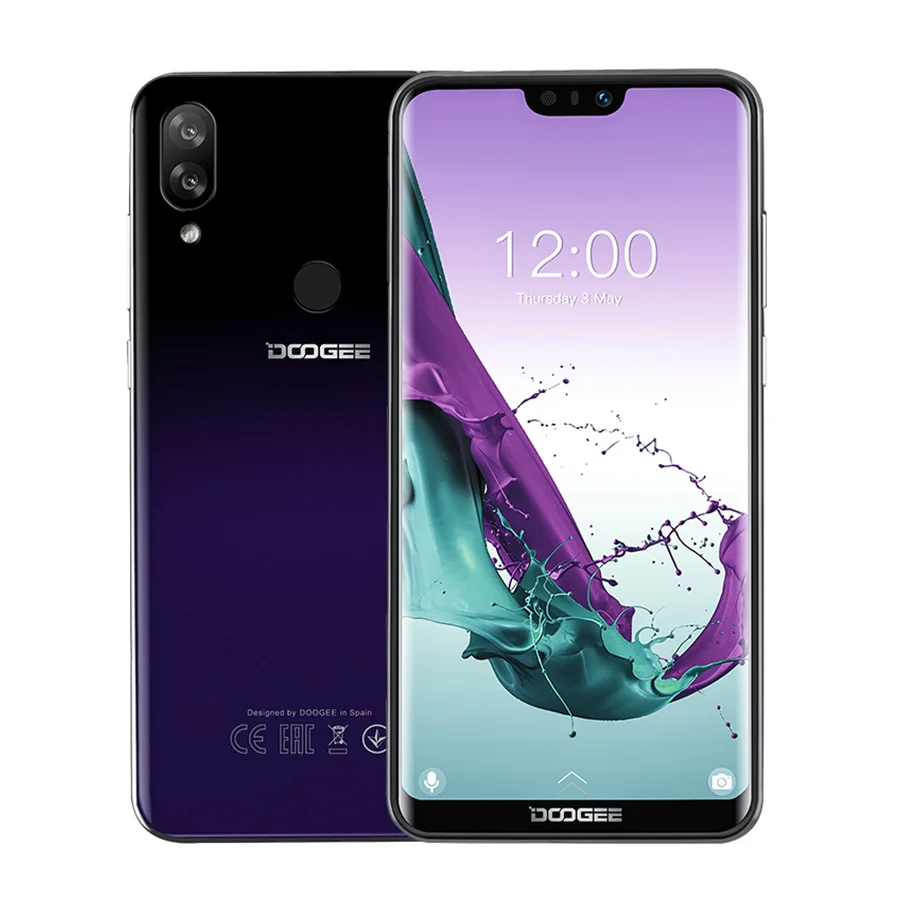DOOGEE N10 3 ГБ 32 ГБ Android 8,1 смартфон 5,8" FHD 19:9 дисплей 3360 мАч Четырехъядерный 4G LTE мобильный телефон Дроп экран - Цвет: Purple