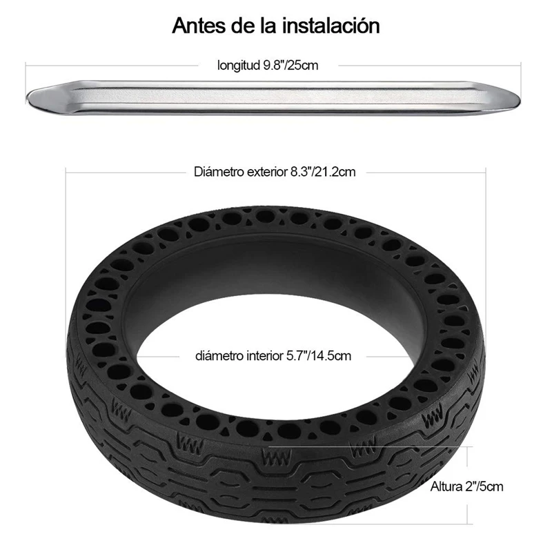8.5 Inch Front/Rear Scooter Tire Wheel Solid Replacement Tyre 8 1/2 For Xiaomi Mijia M365 Solid Tyre Electric Scooter Skateboard