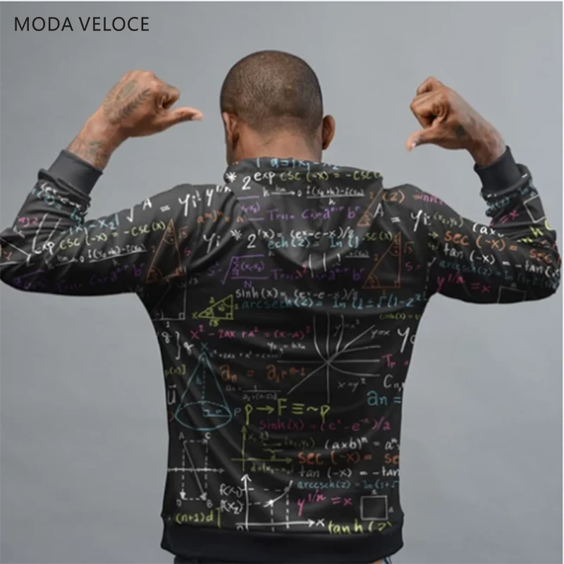 MODAVELOCE Math толстовка из полиэстера с шерстью Мужская толстовка для аниме Длинная толстовка с принтом