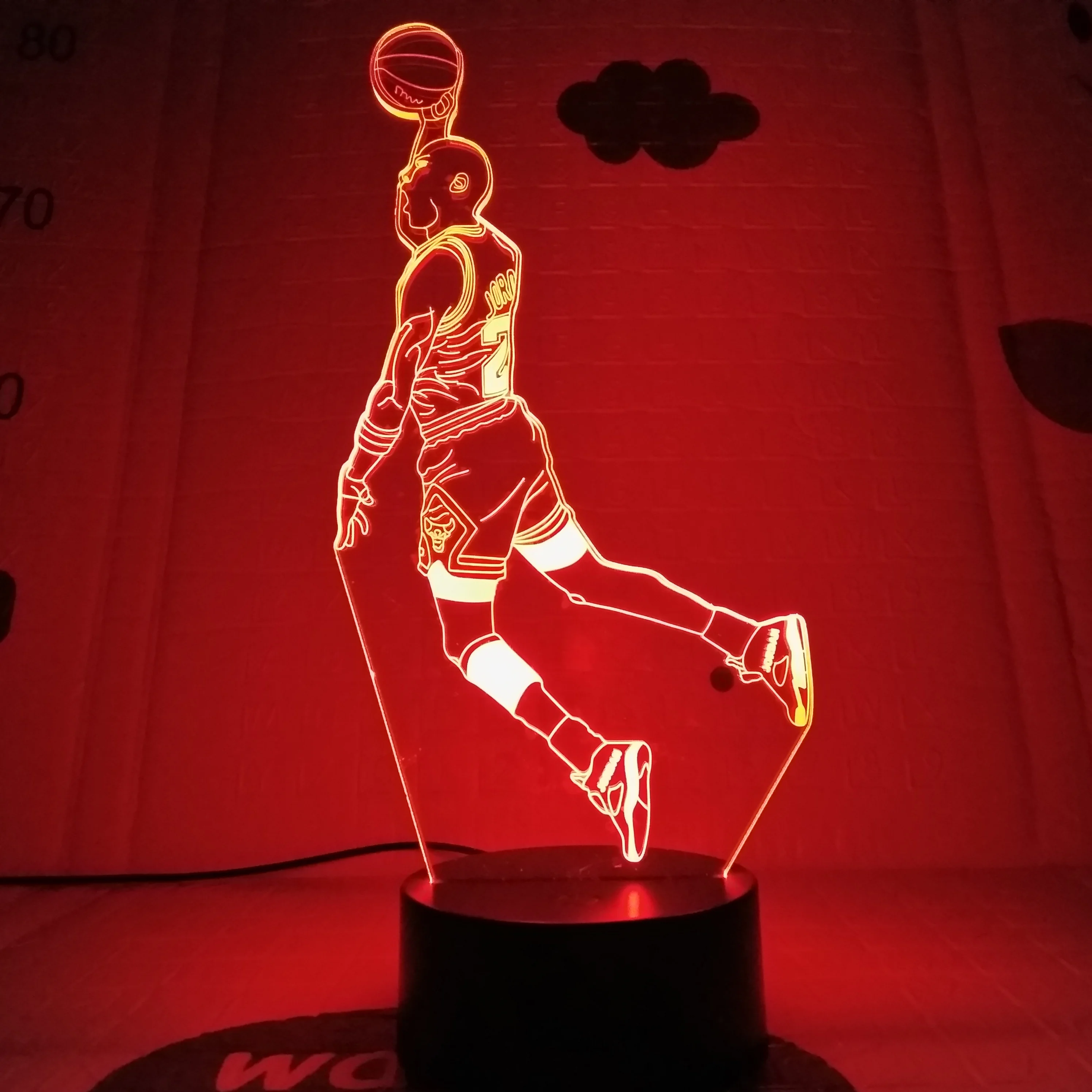 Jordan dunk Баскетбол светодиодный ночной Светильник Michale Иордании фигурку Dunk настольная лампа прикроватный атмосферу Декор Светильник друзей фестиваль подарок - Испускаемый цвет: Jordan dunk