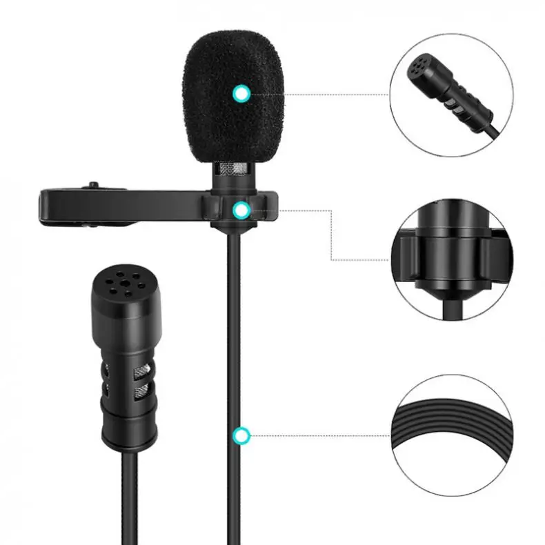 R955S/R955GoPro многофункциональный мини петличный микрофон с 1,8 м аудио кабель для обучения/деловых встреч