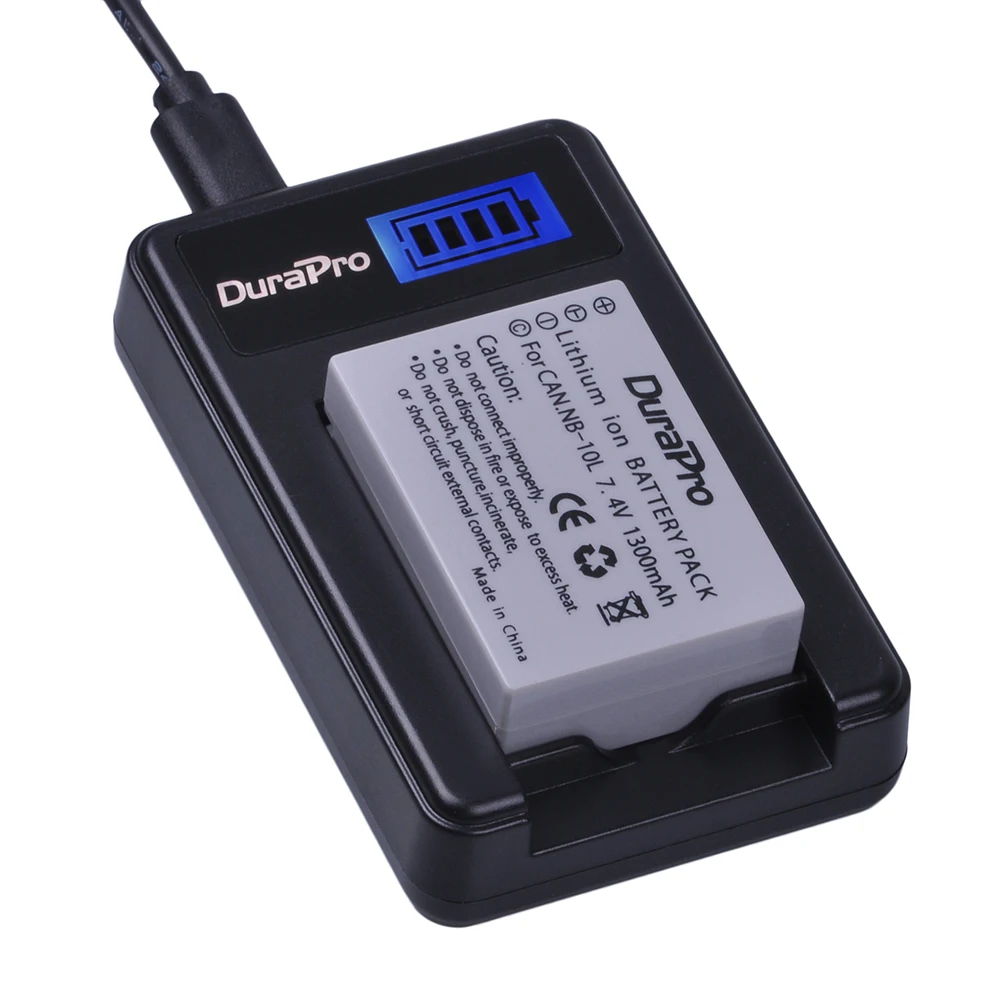 Nb10l 1300mah Nb10l Nb 10l Camera Battery + Lcd Usb Single Charger For