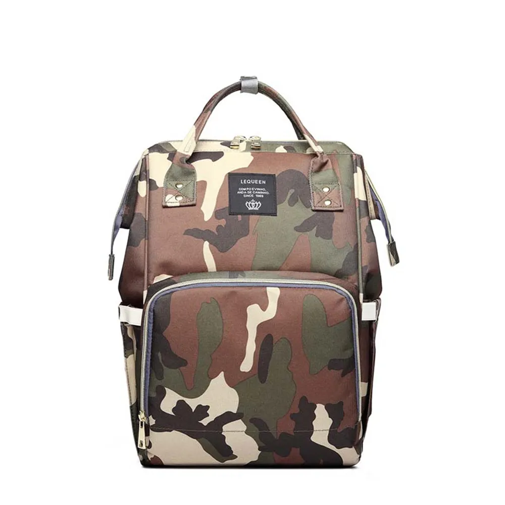 deep camouflage Сумка для подгузников для мам, сумка для детских колясок, Большой Вместительный рюкзак для мам, сумка для кормления, сумка для пеленок - Цвет: deep camouflage