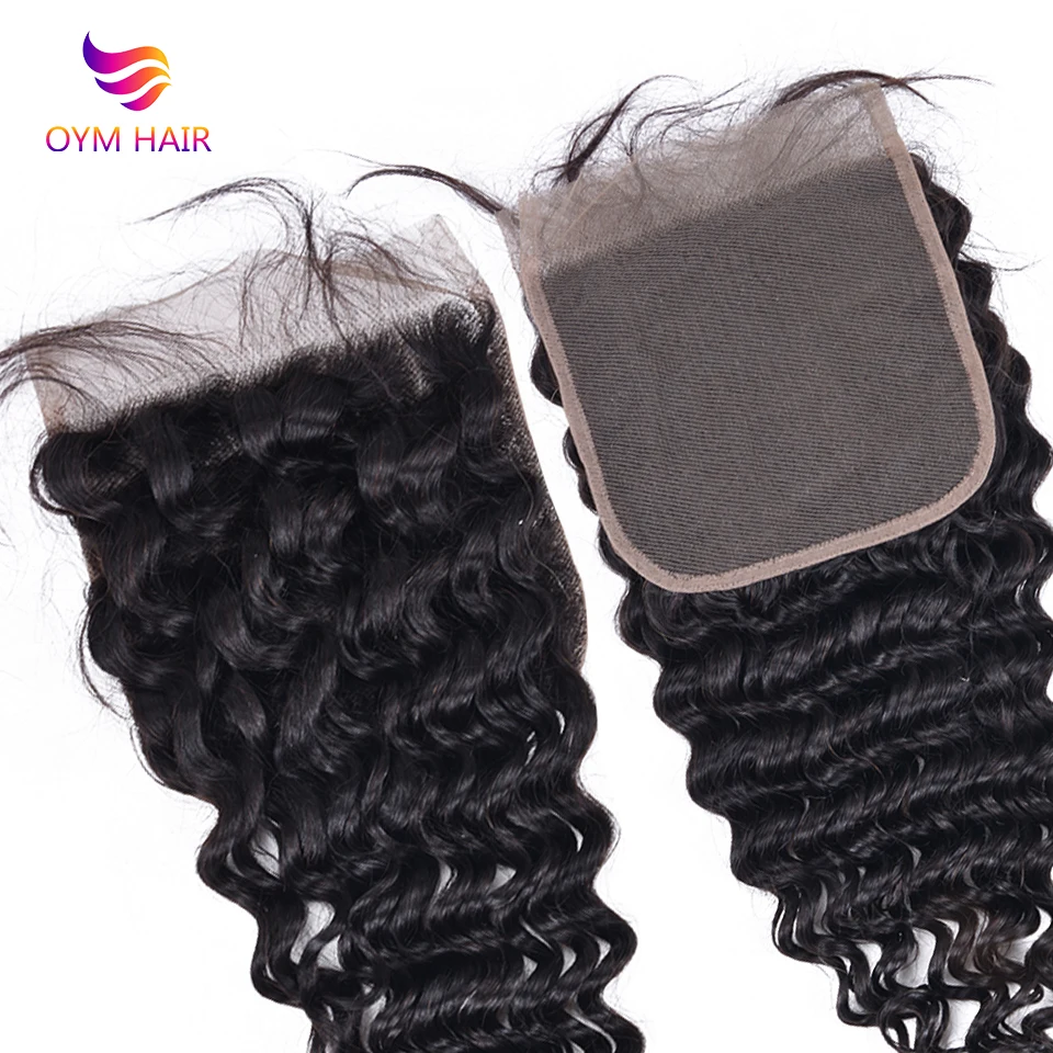 Глубокая волна пряди с 5x5 закрытие человеческие волосы пряди с закрытием Remy бразильские волосы плетение пряди