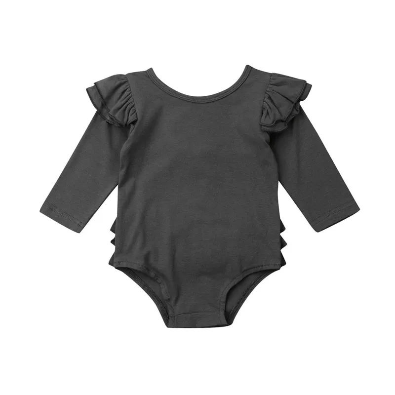 PUDCOCO/комбинезон с длинными рукавами для новорожденных девочек; комбинезон с оборками; комплект одежды для детей от 0 до 18 месяцев