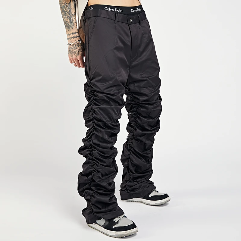 gray sweatpants Hip Hop Retro Draped Straight White Black Street Mens Pants Loose Pleated Oversize Casual Trousers Harajuku Baggy Track Pants workout joggers