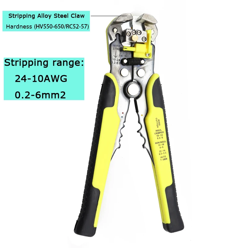 Pliers-HS-D2-Yellow Обжимные обжимные плоскогубцы резак для кабеля автоматический инструмент для зачистки проводов многофункциональный инструмент для зачистки обжимные плоскогубцы терминал для резки проводов - Цвет: Pliers-HS-D2-Yellow