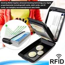 New Secure RFID Deposit and Withdrawal Wallet Credit Card Holder Wallet Men Women Metal RFID Vintage Aluminium Bag Dropshipping