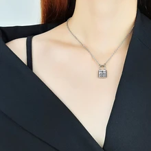 Vnox Personalized Engraved Matthew 19:26 Bible Padlock Pendant Necklaces for Women Stainless Steel Custom Chic Jewelry