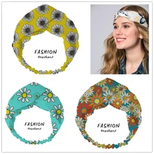 

Women Yellow Print Bandanas HairBands Turban Headwear Head Wrap Women Hair Accessories for Women girls Hair Bands ladies Hoop